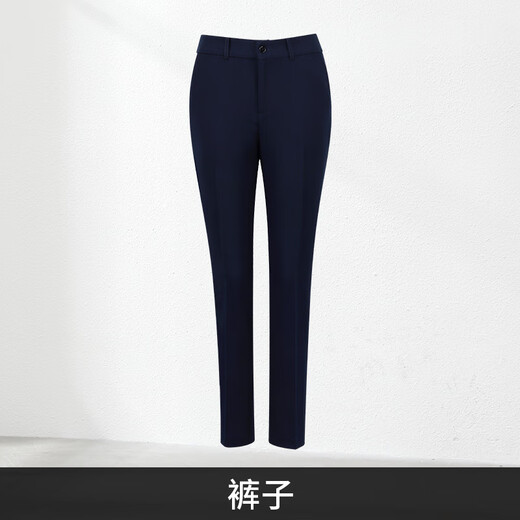 ROMON work clothes, professional suits for women, spring and autumn formal wear, hotel manager front desk jewelry store work clothes, professional suits for women, long-sleeved suit + pants (navy blue) L