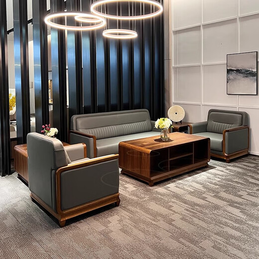 Hanjitangyu modern new Chinese style solid wood boss desk office desk and chair combination high-end solid wood leather office executive desk boss desk 1.6 meters