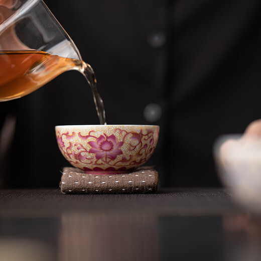 SUSHI CERAMICS gilt silver lotus couple tea cup tea cup J1075 by intangible cultural heritage master Zheng Wenqiang