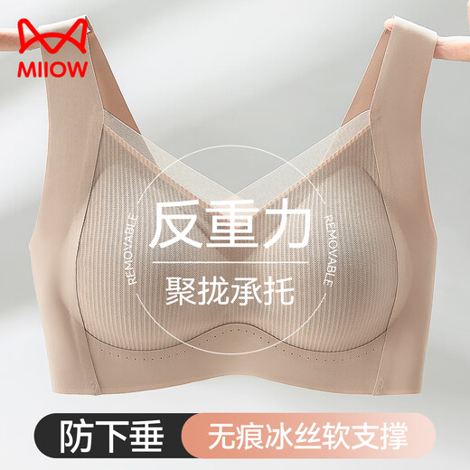 Catman underwear women's new small breast push-up push-up pull-up anti-sagging breast-retracting bra without rims for beautiful back
