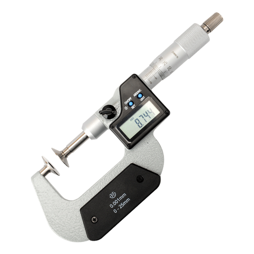 Northwest Qingliang electronic digital display gear public normal micrometer Qinghai measuring tool disc head butterfly outer diameter micrometer 290-21-450/range 0-25mm