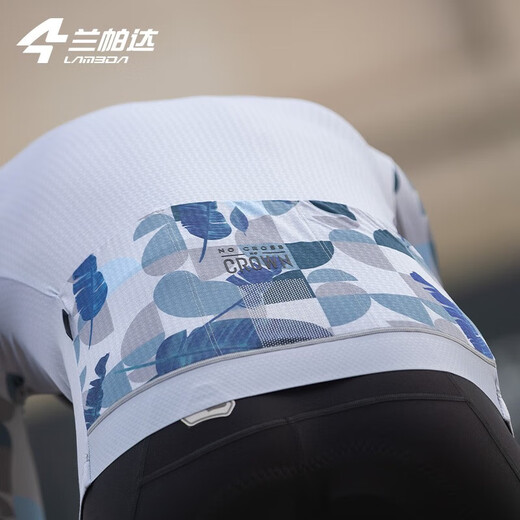 Lampada Cycling Suit Men's Road Cycling Long Sleeve Short Sleeve Top Spring and Autumn Sweatshirt Quick-Drying Long Cycling Suit Fashion Light Gray Blue-Long Sleeve XL (70-80kg)