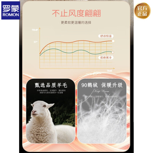 Romon Down Liner de lana de doble lana Sheep Sheep Chaqueta de terciopelo de terciopelo Cazo de lana pura de lana pura primavera y otoño invierno gris (lana pura + terciopelo de ganso) M 120 Jin [Jin iguala 0.5 kg]