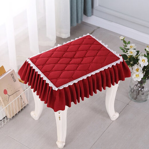 Runhuanian thickened dressing table stool cushion makeup stool cover piano stool cover square stool cover rectangular student seat cushion (plush cloth) elegant gray D style rectangular 25x35cm