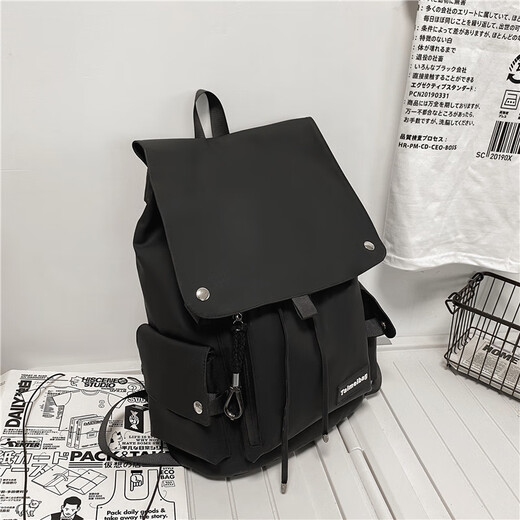 Kangaroo Backpack Men's Large Capacity Travel Backpack Water-Repellent Business Computer Bag Junior High School High School College Student Male and Female School Bag Black