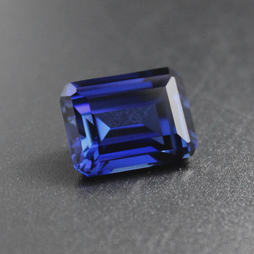 Feiyu precious natural tanzanite sapphire powder fused rectangular deep sapphire loose stone fashion jewelry can be inlaid, rectangular 8X10mm