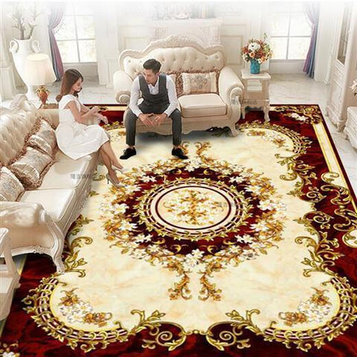 Xinlin European style living room carpet coffee table blanket sofa home bedroom full room floor mat modern simple machine washable customization style-K blue 200*300CM