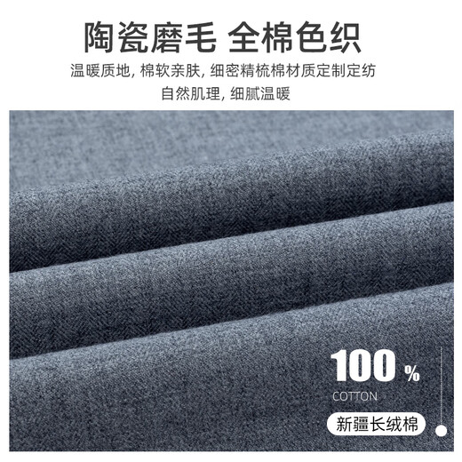 罗蒙（ROMON）灰色磨毛男士长袖衬衫全棉中年商务休闲百搭衬衣2025秋季爸爸装新 3W02073-1 40