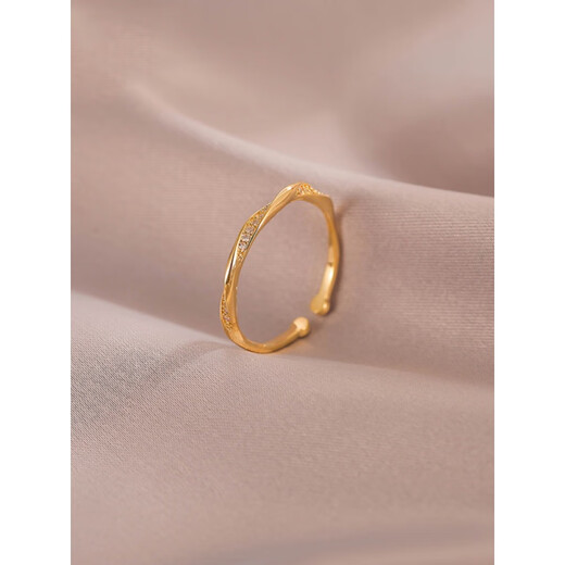 Yingtang Old Phoenix 18K Gold Exquisite Open Adjustable Ring Outlets Women's Accessories Golden Open Ring Color Open Golden Open Ring Lao Fengxiang Same Style