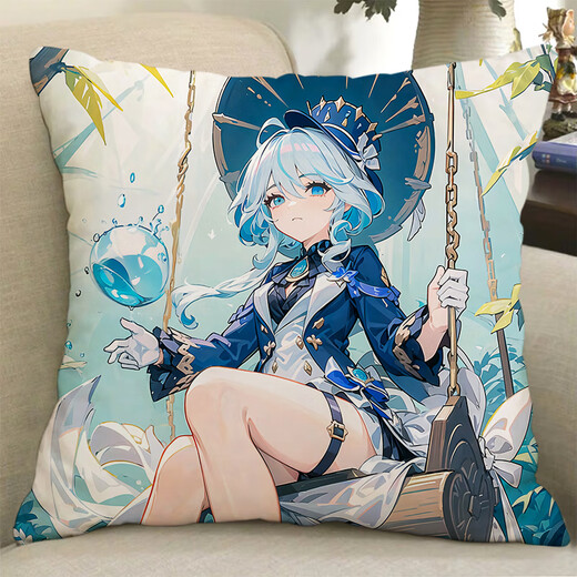 Chuangjingyi Select Funina Pillow Peripheral Pillow Original God Water God Funina God of Justice Doll Doll Second Dimension Birthday 1 45x45cm _Skin-Friendly Baby Velvet
