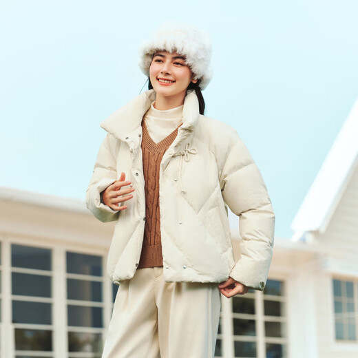 Semir Chen Duling Down Jacket Women's National Style Sweet Plate Button 2024 Winter Short Stand Collar Thick Jacket 109724113015