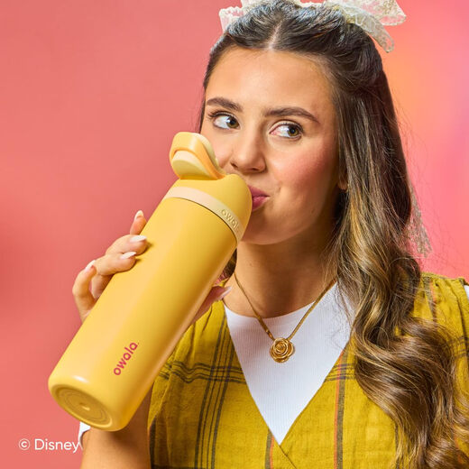 Owala Disney Princess Series Stainless Steel Straw Thermos Cup Portable Water Bottle Belle Princess Style 709ml