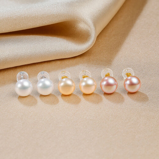 Queen of Pearls 8-8.5mm Pearl Earrings S925 Silver Graceful Temperament Pearl Earrings A Box of Three Pairs Birthday Gifts for Women