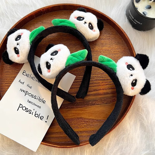 XPEL Cute Cartoon Plush Panda Headband Red Panda Headwear Headband Zoo Hairpin Hairpin Children's Adult Hair Accessory Panda Headband 1 pc