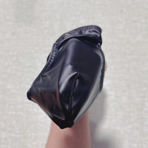 Icumitoo men's underwear nylon sexy low-waisted single T-pants large size thong men's black ice silk (thin and transparent) M