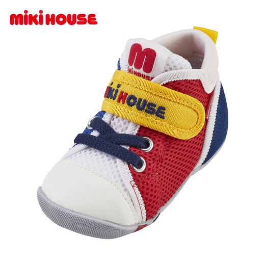 MIKIHOUSE Shopping mall same style Japanese-made double-layer mesh summer breathable toddler sandals for boys and girls, non-slip and breathable, red and yellow, one section 12 (suitable for feet 11.5cm long) one section