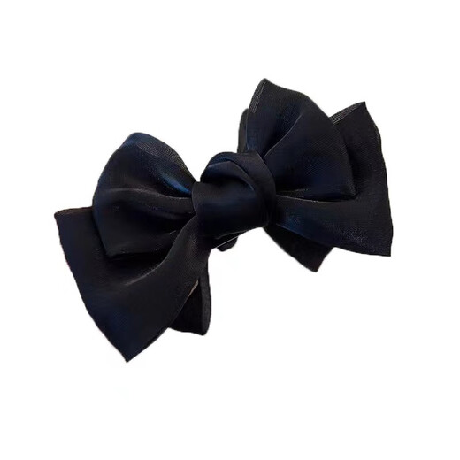 Garenbei Elegant Bow Ball Hair Clip Female Internet Celebrity New Temperament Hair Clip Super Fairy French Spring Hair Clamp Black Bow Hair Clip 1