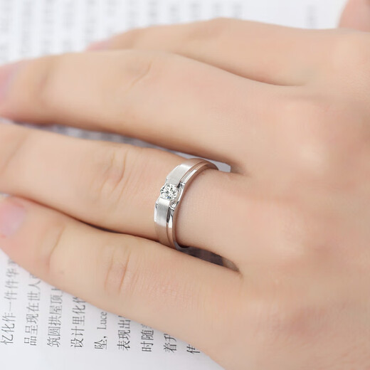 AVHE platinum diamond ring PT950 artificially cultivated diamond D color 1 carat six-claw ring for women to order as a wedding gift for Chinese Valentine's Day Platinum time brushed men's ring-30 points diamond 9-20 ring consultation and customization