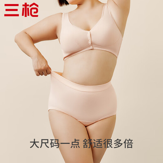 Three-gun cotton high-waist women's underwear, large size shorts, butt lift, breathable solid color, 3-pack of female briefs for mother