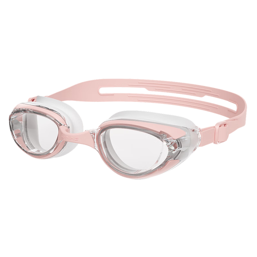 Li Ning (LI-NING) swimming goggles and swimming caps for men and women, myopic anti-fog waterproof swimming goggles set for adults and children, high-definition medium and large frame swimming goggles, cherry pink set, flat light, no degree