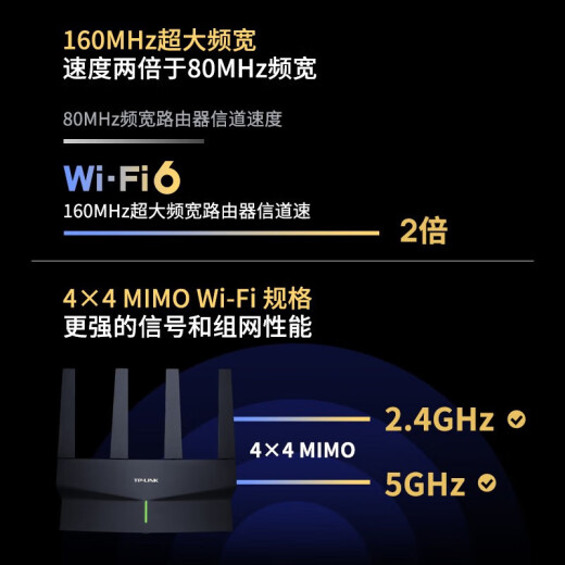 TP-LINKAX wireless router Gigabit dual-band 5G signal amplifier Yizhan Mesh networking wifi6 high-speed game dedicated low-latency routing through the wall king signal enhancement 10G dual-band 8 signal amplifier 6000M Xuanniao 6010 Yizhan version