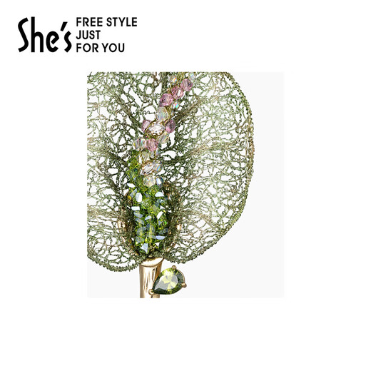 She s Akiko Rousseau holiday original bright craft crystal hairpin new high-end hair accessories hairpin birthday gift for women green D0