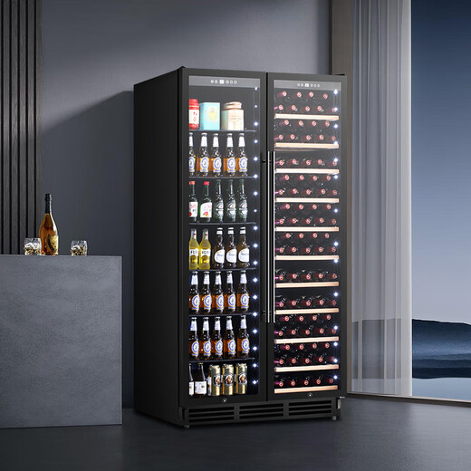 Bacchus red wine cabinet 250 bottles thermostat wine cabinet home commercial club office embedded YC710 dual temperature-ice bar + wine cabinet-1.91m high 125