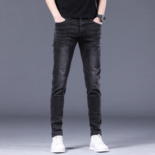 Jeans respirants haut de gamme canelin kiskha pour hommes pantalons longs et allastiques haut de gamme élastiques haut de gamme pantalon long et automne 1048 Black 28