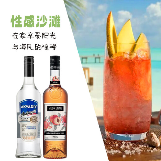 麦其克调酒基酒套装 鸡尾酒基酒 威士忌龙舌兰白兰地伏特加朗姆原瓶进口 性感沙滩鸡尾酒套装 700mL 2瓶