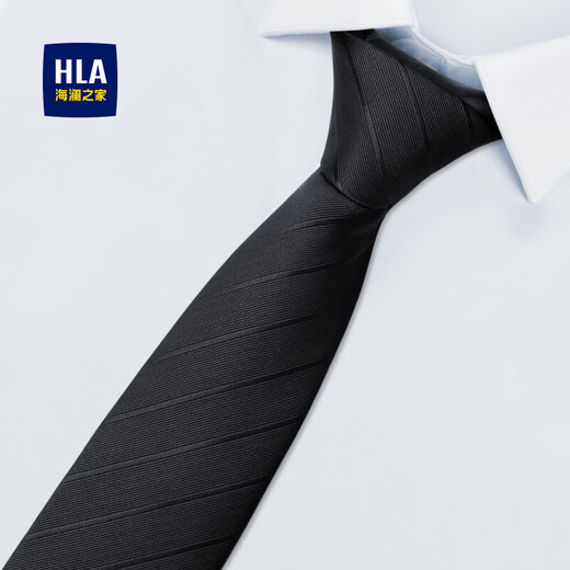 Heilan House (HLA) tie men's black birthday gift business wedding accessories for boyfriend black hand-made one-size-fits-all