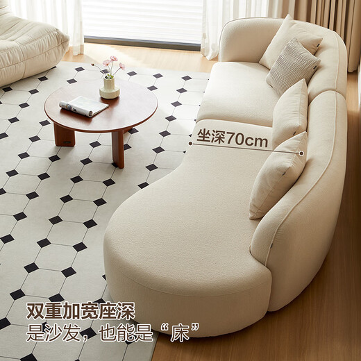 Quanyou Home Modern Cream Style Fabric Sofa Furniture Large Living Room Home Solid Wood Frame Sofa Bed Dual Purpose