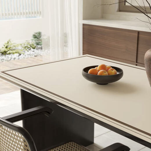 Xinlin Light Luxury Table Mat Simple Modern Coffee Table Tablecloth No-Wash Oil-proof Waterproof Anti-scalding PVC Insulated Table Mat High-grade Feeling Earthy Brown Wipe It Clean 90X160CM