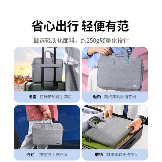 Green Link Computer Bag Portable Laptop Bag Storage Bag Business Travel Suitable for Apple Huawei Lenovo Xiaoxin Double-Layer Upgrade/Plush Protector/14-14.9 Inch