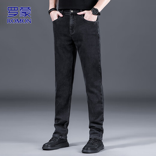 ROMON jeans men's autumn and winter business trousers men's casual trousers straight stretch trousers men's trousers