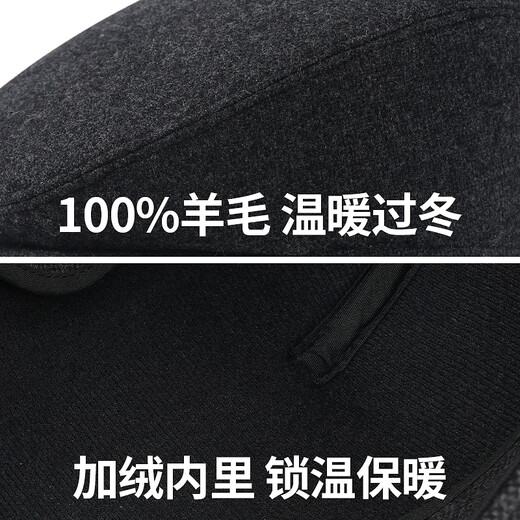 Hengyuanxiang hat men's winter warm peaked cap middle-aged and elderly ear protection old hat dad forward hat birthday gift