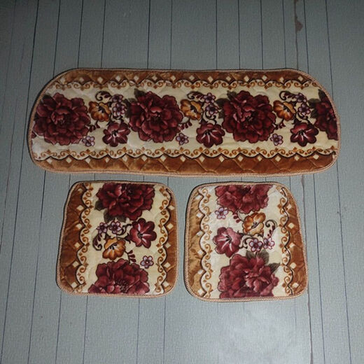 Runhuanian thickened non-slip solid wood mahogany plush blanket sofa cushion three-piece set single three-person four-person spring and autumn chair cushions straight edge red 50*50*2 pieces + 50*150 three-piece set