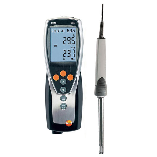 Testo635 medidor digital de temperatura y humedad instrumento de medición de temperatura y humedad de precisión presión de punto de rocío de laboratorio 635-1+0636 9735