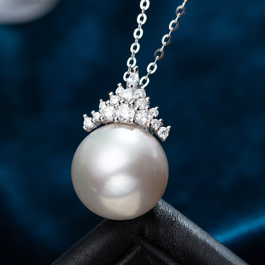 Nan Xi Comparable to Australian White Freshwater Pearl Pendant Single Ice Queen Temperament Large Pearl Necklace Birthday Gift Almost Flawless 13-14mm+S925 Silver Chain