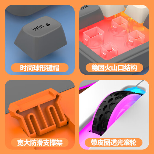 VIPER REAL MECHANICAL FEED GAME Clavier et combinaison de couleurs de souris Clavier de haute valeur et combinaison de souris portables E-Sports Portable Office périphérique Office de bureau USB UNIVERS