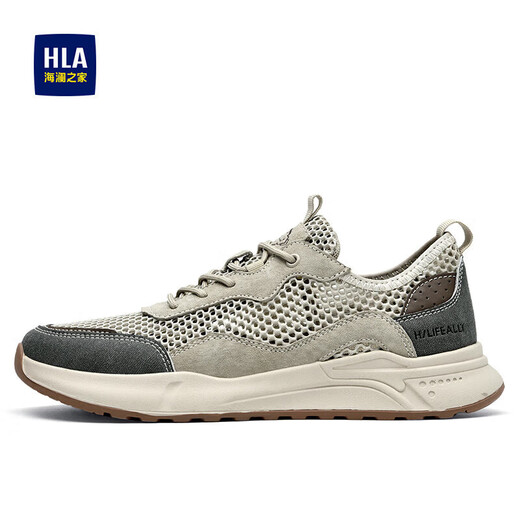 海澜之家（HLA）男鞋透气户外轻便休闲工装鞋子HAAGZM2ACm0024 沙色40