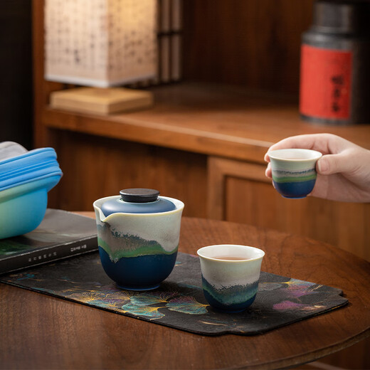 Forbidden City Culture Impression Thousand Miles Travel Tea Set Convenient Tea Set Complete Forbidden City Cultural and Creative Gift Birthday Gift Accompanying Tea Set 5-piece Gift Box