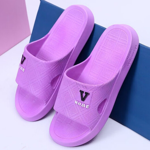 Changxiang Huili Sandales pour les femmes en été, à la maison sans glissement de salle de bain soft-seme, pantoufles de salle de bain en plein air portes de bain d'été à la maison pour les femmes 216 femmes [mode V] Purple 38