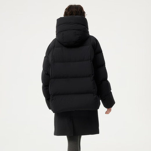 Tambor down jacket women's short detachable hood fashion large silhouette autumn and winter coat thick 530368D black 165