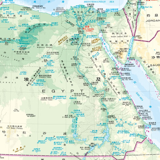 埃及地图册 中外文对照 地图上的埃及 地理、历史、主要城市、旅游资源，足不出户，走遍世界。旅游，出行规划工具书。