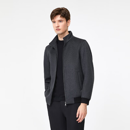 Goldlion Goldlion GY Sheep Wool Jacket Men's Autumn and Winter New Warm Stand-up Collar Fashion Woolen Jacket Gray L