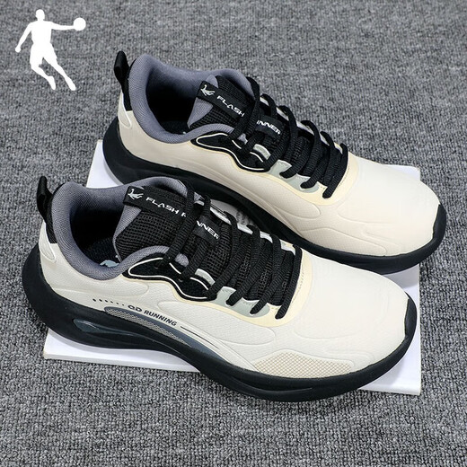 Jordan Men's Shoes Sports Shoes for Men 2025 New Winter Leather Waterproof Shock Absorbing Professional Running Shoes Soft Sole Casual Shoes for Men Apricot/Black 40