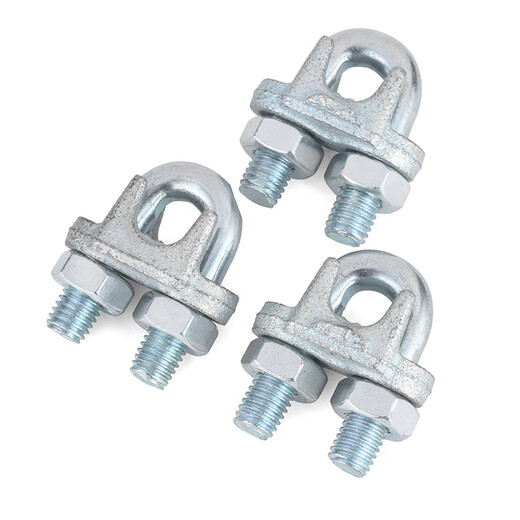 Jinggong national standard galvanized steel wire rope chuck buckle chuck chuck lock U-shaped chuck fixed joint wire rope chuck 8mm (suitable for 8mm steel wire rope) 5 pcs