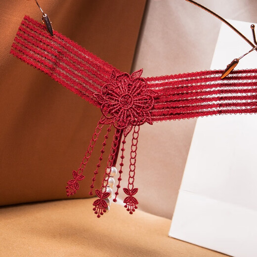 Sexy lingerie European and American hot one-thread thong women's flirting beaded friction see-through tassels gray blue one size fits all (suitable for 80-120 Jin Jin equals 0.5 kg)