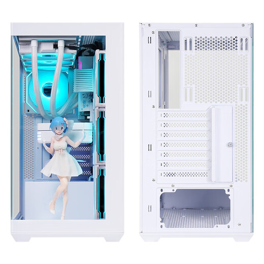 先马（SAMA）幻境界白色 游戏电脑海景房机箱 270°全景/双面玻璃/快拆设计/支持ATX主板/360水冷位/10风扇位