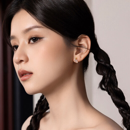 Saturday Fortune (ZLF) S925 silver chalcedony earrings for girls, cute rabbit earrings, gift for girlfriend, a pair of earrings